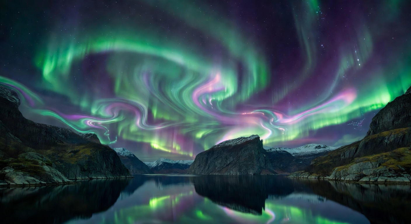 Liquid Morphing Northern Lights Nature Background