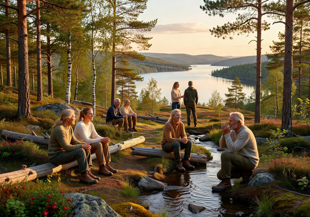 People enjoying Scandinavian nature for free