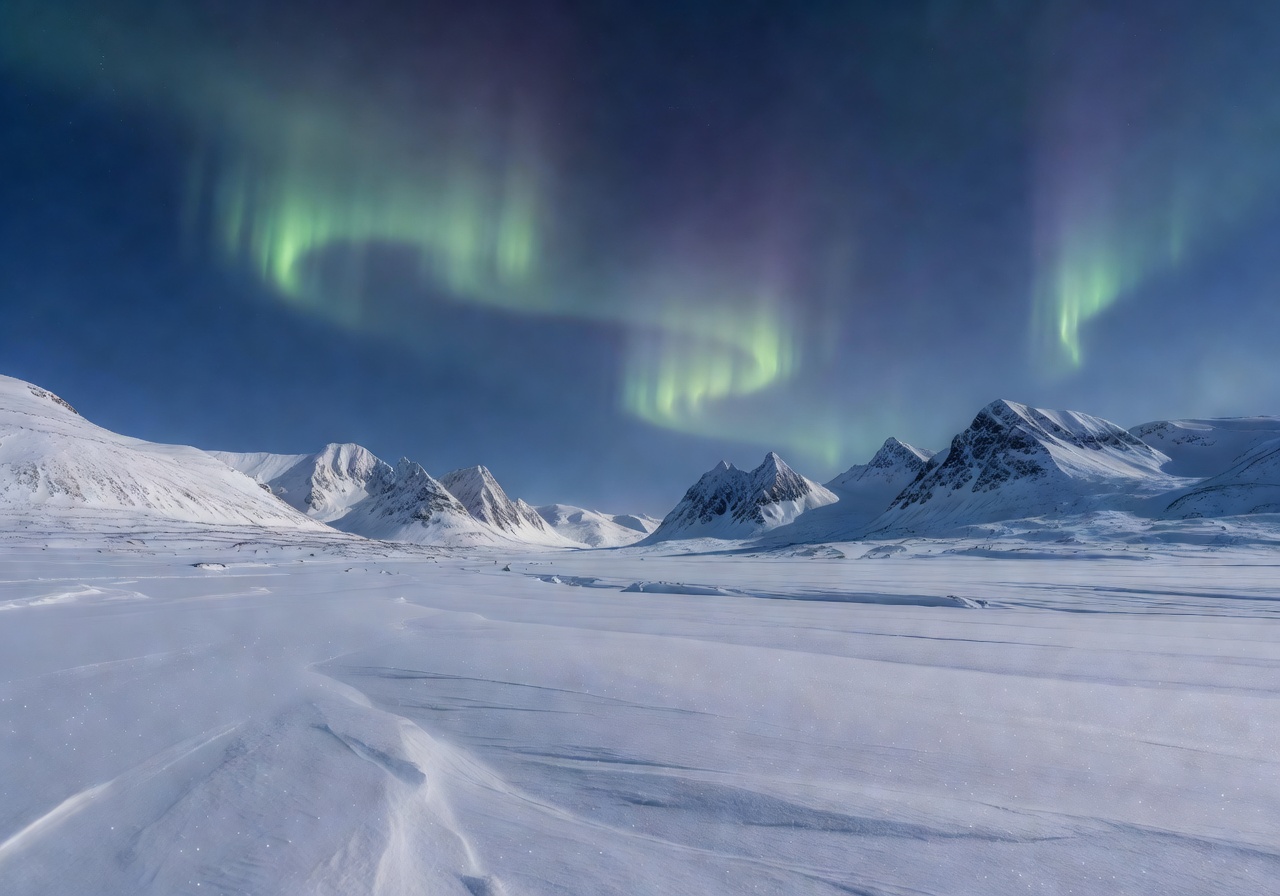 Snowy Arctic landscape in Tromso